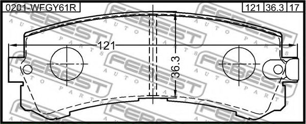 Тормозные колодки FEBEST 0201-WFGY61R Тормозные колодки FEBEST 0201-WFGY61R