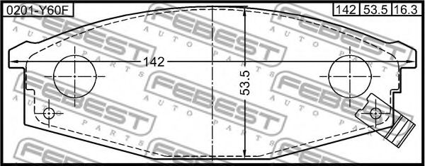 Тормозные колодки FEBEST 0201-Y60F Тормозные колодки FEBEST 0201-Y60F