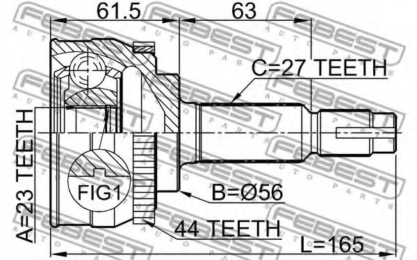 ШРУС FEBEST 0210-034A44 ШРУС FEBEST 0210-034A44