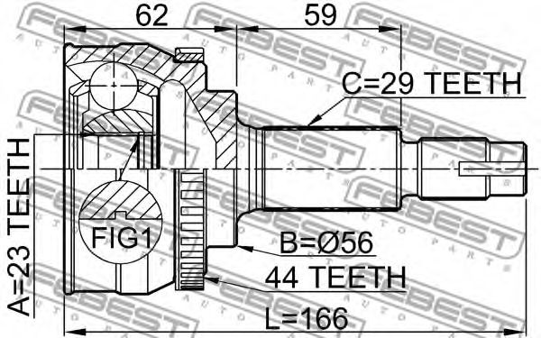 ШРУС FEBEST 0210-072A44 ШРУС FEBEST 0210-072A44