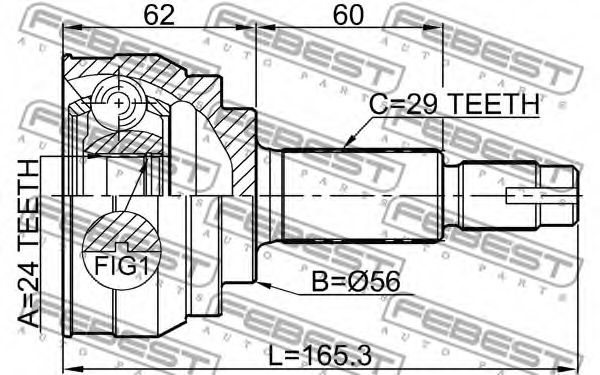 ШРУС FEBEST 0210-089 ШРУС FEBEST 0210-089