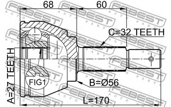 ШРУС FEBEST 0210-A35 ШРУС FEBEST 0210-A35