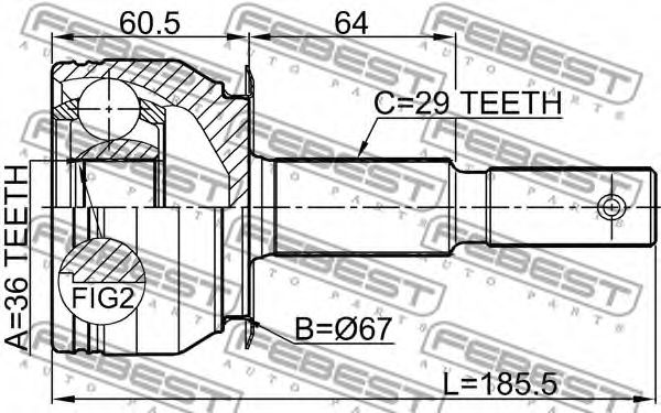 ШРУС FEBEST 0210-D40B ШРУС FEBEST 0210-D40B