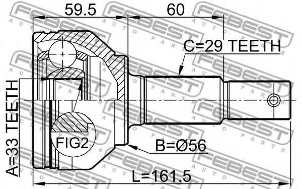 ШРУС FEBEST 0210-J1016 ШРУС FEBEST 0210-J1016