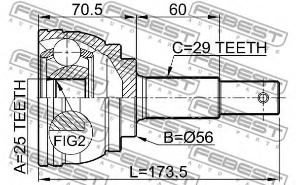 ШРУС FEBEST 0210-J31 ШРУС FEBEST 0210-J31