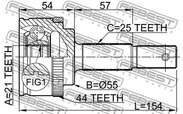 ШРУС FEBEST 0210-QG15A44 ШРУС FEBEST 0210-QG15A44
