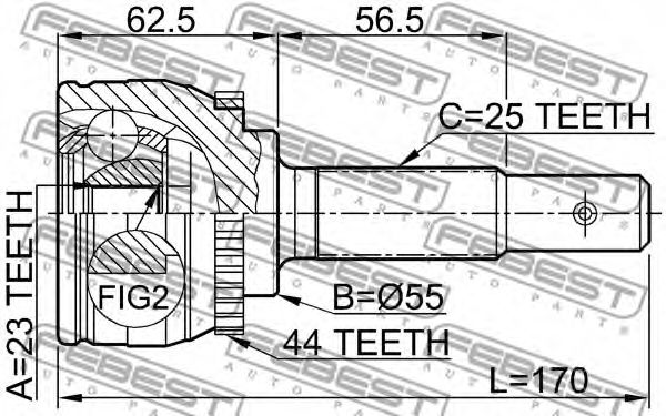 ШРУС FEBEST 0210-QG18DEA44 ШРУС FEBEST 0210-QG18DEA44