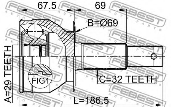 ШРУС FEBEST 0210-R51R ШРУС FEBEST 0210-R51R