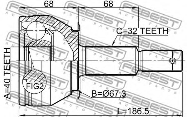 ШРУС FEBEST 0210-TA60R ШРУС FEBEST 0210-TA60R