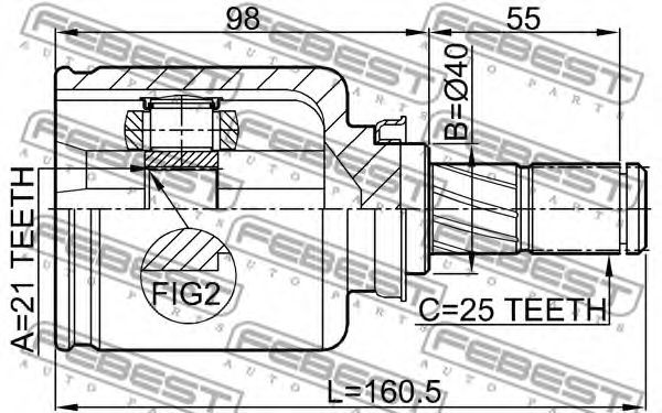 ШРУС FEBEST 0211-E11AT ШРУС FEBEST 0211-E11AT