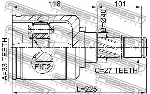 ШРУС FEBEST 0211-J1020GLH ШРУС FEBEST 0211-J1020GLH