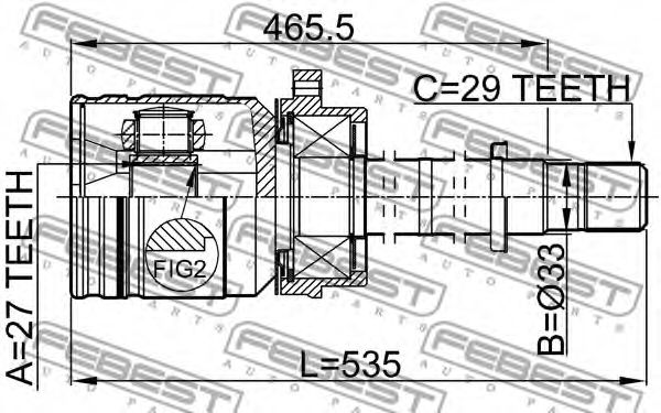 ШРУС FEBEST 0211-J31RH ШРУС FEBEST 0211-J31RH