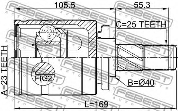 ШРУС FEBEST 0211-P10LH ШРУС FEBEST 0211-P10LH