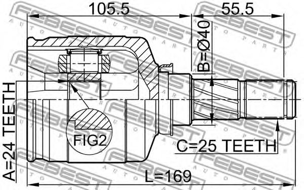 ШРУС FEBEST 0211-P12QR20LH ШРУС FEBEST 0211-P12QR20LH
