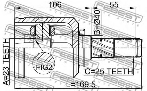 ШРУС FEBEST 0211-V10RH ШРУС FEBEST 0211-V10RH