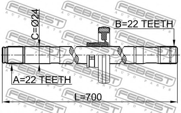 Полуось в сборе FEBEST 0212-B10ATRH Полуось в сборе FEBEST 0212-B10ATRH