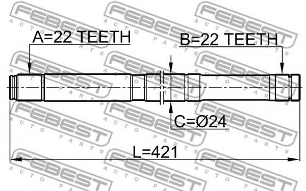 Полуось в сборе FEBEST 0212-B10MTLH Полуось в сборе FEBEST 0212-B10MTLH