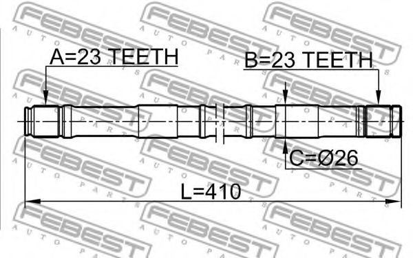 Полуось в сборе FEBEST 0212-B14LH Полуось в сборе FEBEST 0212-B14LH
