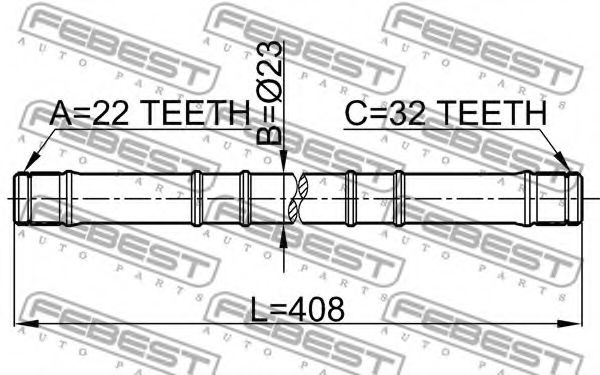 Полуось в сборе FEBEST 0212-GA16LH Полуось в сборе FEBEST 0212-GA16LH