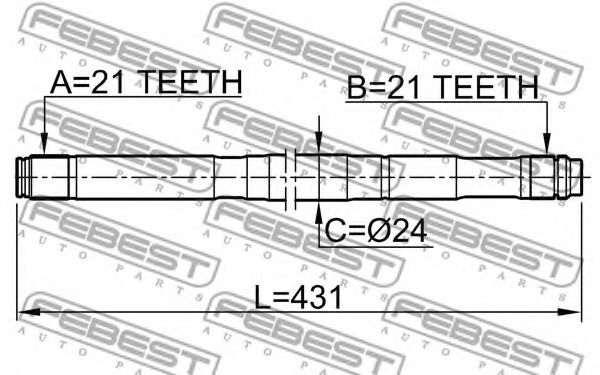 Полуось в сборе FEBEST 0212-QG15LH Полуось в сборе FEBEST 0212-QG15LH