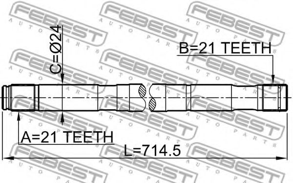 Полуось в сборе FEBEST 0212-QG15RH Полуось в сборе FEBEST 0212-QG15RH