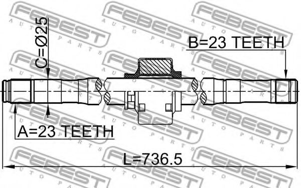 Полуось в сборе FEBEST 0212-QG16RH Полуось в сборе FEBEST 0212-QG16RH