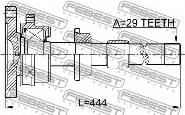 Полуось в сборе FEBEST 0212-T30MTRH Полуось в сборе FEBEST 0212-T30MTRH