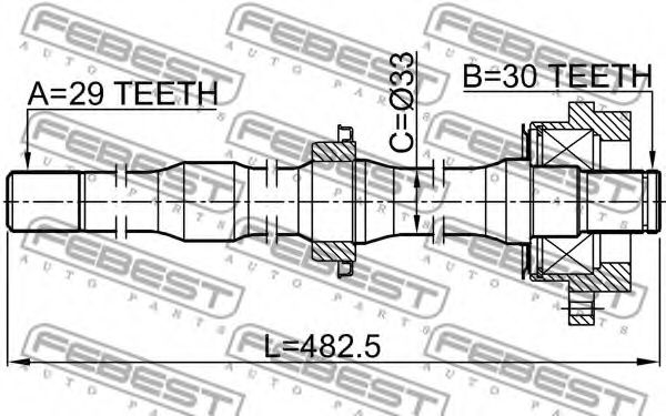Полуось в сборе FEBEST 0212-Z50RH Полуось в сборе FEBEST 0212-Z50RH