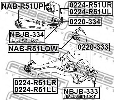 Шаровая опора FEBEST 0220-333 Шаровая опора FEBEST 0220-333