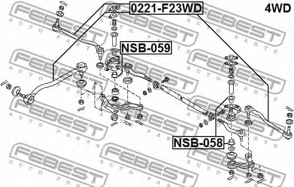Наконечник рулевой тяги FEBEST 0221-F23WD Наконечник рулевой тяги FEBEST 0221-F23WD