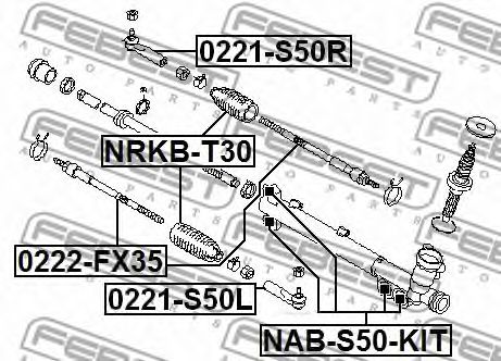 Наконечник рулевой тяги FEBEST 0221-S50R Наконечник рулевой тяги FEBEST 0221-S50R