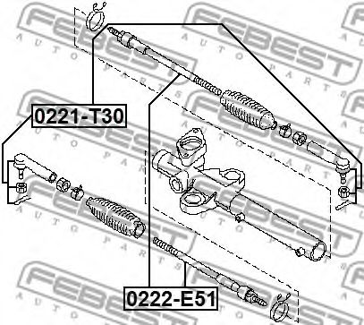 Рулевая тяга FEBEST 0222-E51 Рулевая тяга FEBEST 0222-E51