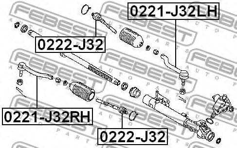 Рулевая тяга FEBEST 0222-J32 Рулевая тяга FEBEST 0222-J32