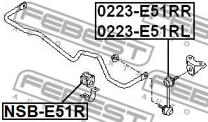 Стойка стабилизатора FEBEST 0223-E51RR Стойка стабилизатора FEBEST 0223-E51RR