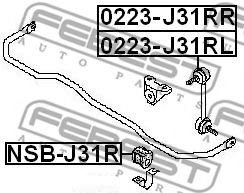Стойка стабилизатора FEBEST 0223-J31RR Стойка стабилизатора FEBEST 0223-J31RR