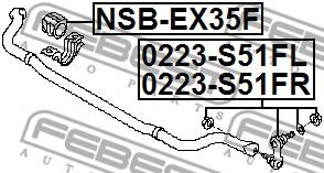 Стойка стабилизатора FEBEST 0223-S51FR Стойка стабилизатора FEBEST 0223-S51FR