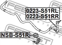 Стойка стабилизатора FEBEST 0223-S51RR Стойка стабилизатора FEBEST 0223-S51RR