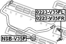 Стойка стабилизатора FEBEST 0223-V35FL Стойка стабилизатора FEBEST 0223-V35FL
