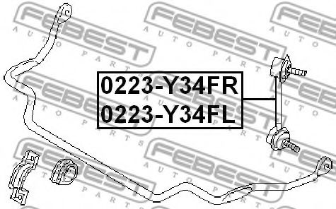 Стойка стабилизатора FEBEST 0223-Y34FL Стойка стабилизатора FEBEST 0223-Y34FL