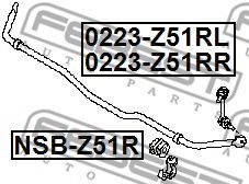 Стойка стабилизатора FEBEST 0223-Z51RL Стойка стабилизатора FEBEST 0223-Z51RL