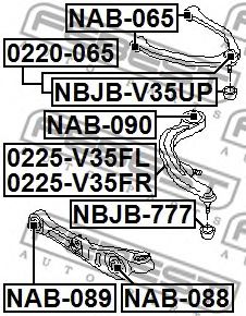 Рычаг подвески FEBEST 0225-V35FL Рычаг подвески FEBEST 0225-V35FL