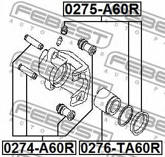 Поршень суппорта FEBEST 0276-TA60R Поршень суппорта FEBEST 0276-TA60R