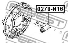 Рабочий тормозной цилиндр FEBEST 0278-N16 Рабочий тормозной цилиндр FEBEST 0278-N16