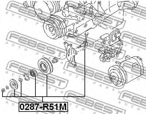 Ролик ремня генератора FEBEST 0287-R51M Ролик ремня генератора FEBEST 0287-R51M