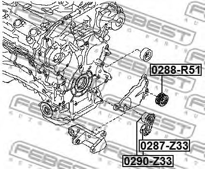 Ролик натяжной ремня генератора FEBEST 0290-Z33 Ролик натяжной ремня генератора FEBEST 0290-Z33