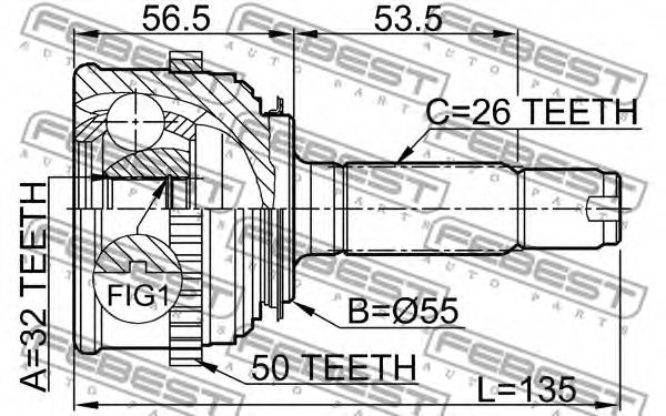 ШРУС FEBEST 0310-021A50 ШРУС FEBEST 0310-021A50