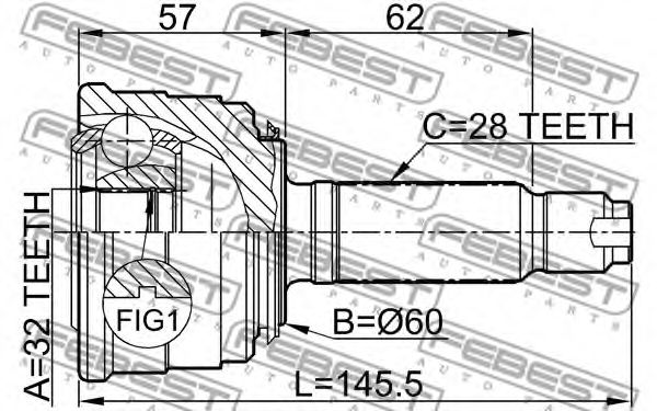 ШРУС FEBEST 0310-022 ШРУС FEBEST 0310-022