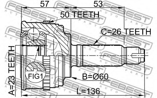 ШРУС FEBEST 0310-058A50 ШРУС FEBEST 0310-058A50