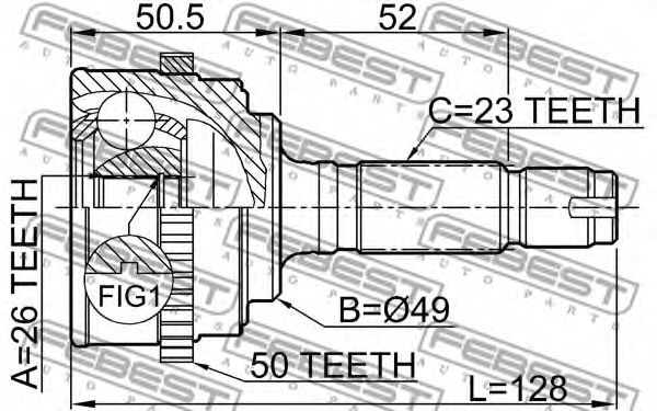 ШРУС FEBEST 0310-061A50 ШРУС FEBEST 0310-061A50