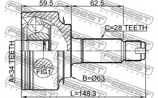ШРУС FEBEST 0310-CL20 ШРУС FEBEST 0310-CL20